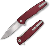 Ocaso Strategy Linerlock Red Satin 29RDS - D2 Tool Steel Clip Point Blade Red Aluminum Handle by Ocaso