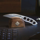 Ocaso Duo Desk Knife Wharncliffe - Magnetic Twin Knives With Satin 420J2 Blade And Skeletonized Handle by Ocaso