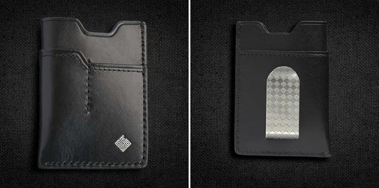 Ocaso EDC Wallet Money Clip 85WAL Black Leather Wallet With Knife Holder Slim And Durable by Ocaso