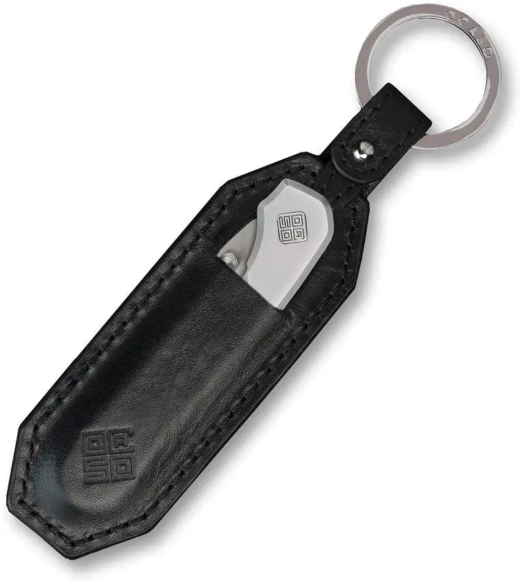 Ocaso Key Slip 86KS - Leather Key Ring Holds Pocket Knife Up To 3.5 By 0.75 Inches Black by Ocaso