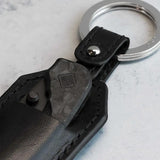 Ocaso Key Slip 86KS - Leather Key Ring Holds Pocket Knife Up To 3.5 By 0.75 Inches Black by Ocaso