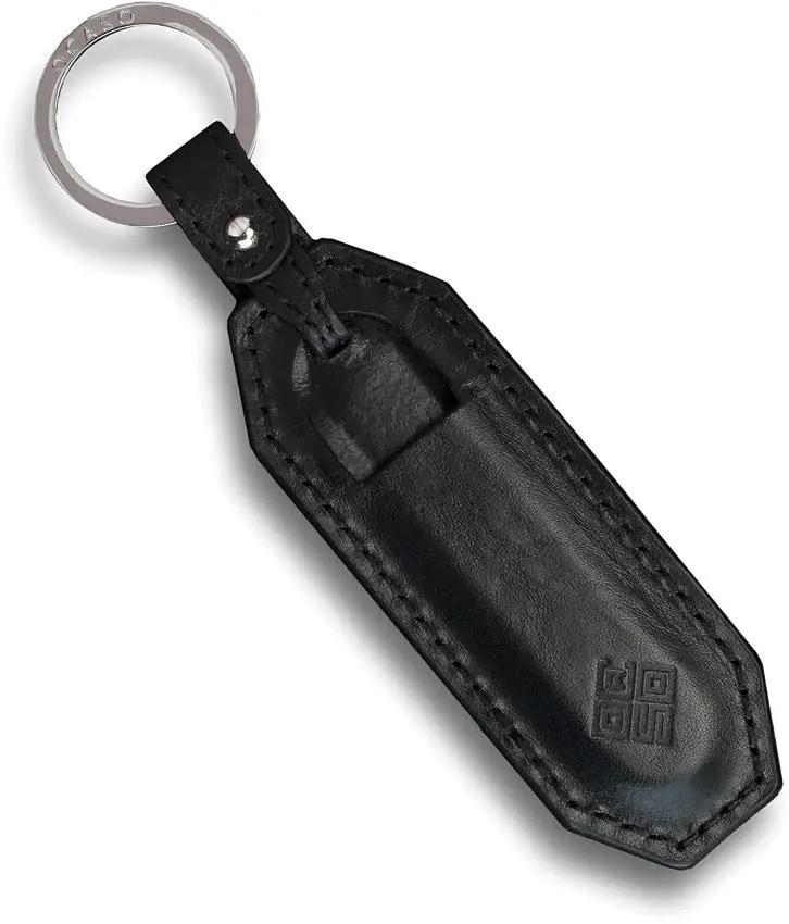 Ocaso Key Slip 86KS - Leather Key Ring Holds Pocket Knife Up To 3.5 By 0.75 Inches Black by Ocaso