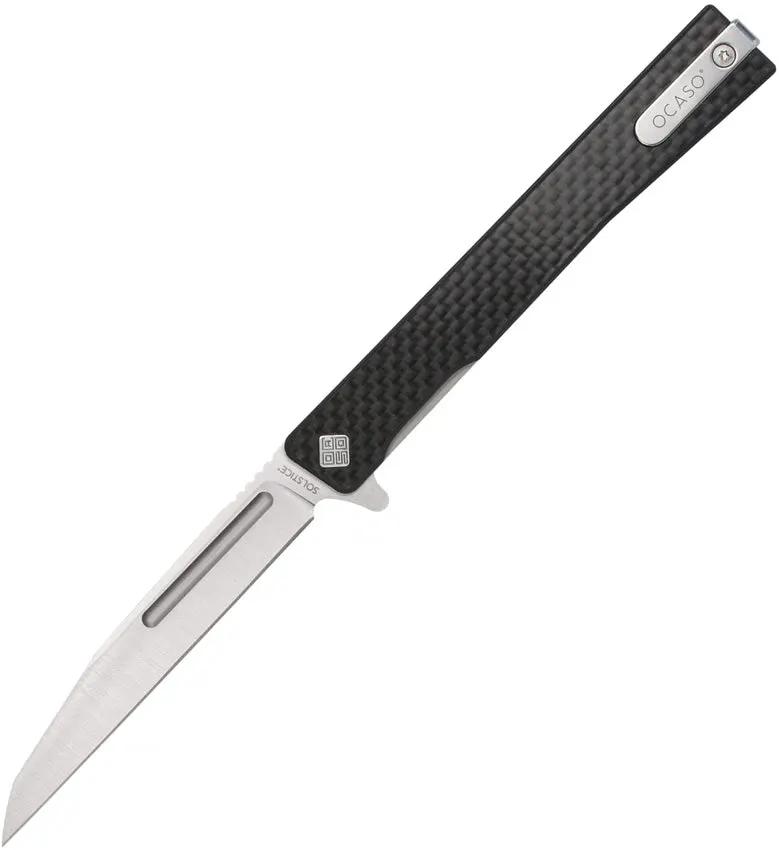 Ocaso Solstice Linerlock Wh CF Satin 8WFS by Ocaso