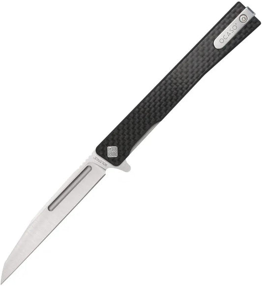 Ocaso Solstice Linerlock Wh CF Satin 8WFS by Ocaso
