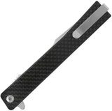 Ocaso Solstice Linerlock CF Harp Knife Satin Finish Harpoon Blade Carbon Fiber Handle by Ocaso