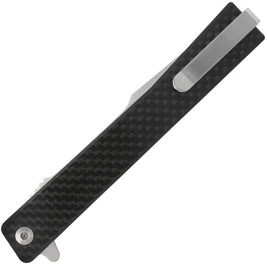 Ocaso Solstice Linerlock CF Harp Knife Satin Finish Harpoon Blade Carbon Fiber Handle by Ocaso