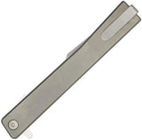 Ocaso Solstice Linerlock Ti Harp 9HTS - Satin S35VN Harpoon Blade And Gray Titanium Handle by Ocaso