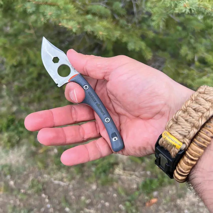 Outdoor Element Contour Feather CFK2 Fixed Blade - Full Tang VG10 With Integrated Ferro Rod Whistle And Sharpener by Outdoor Element