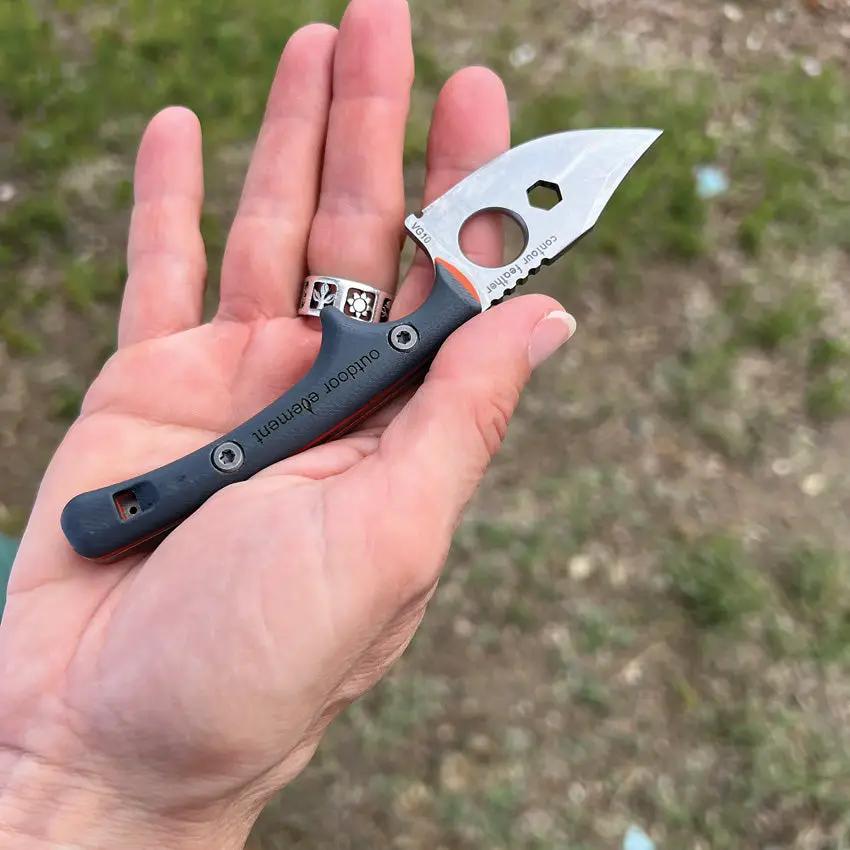 Outdoor Element Contour Feather CFK2 Fixed Blade - Full Tang VG10 With Integrated Ferro Rod Whistle And Sharpener by Outdoor Element