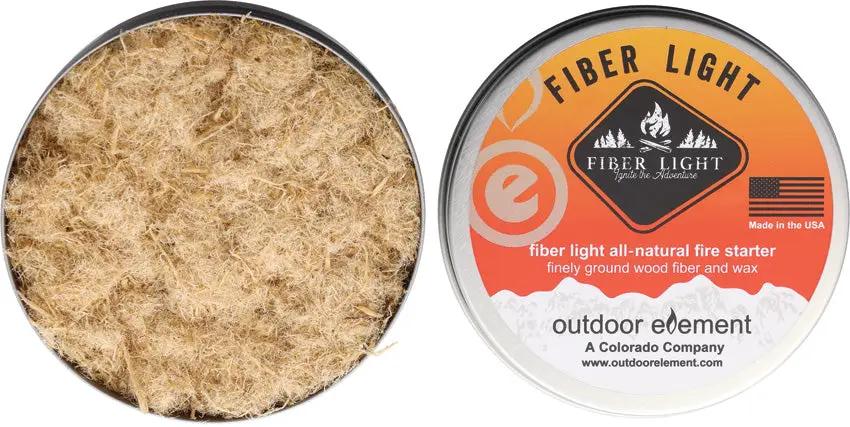 Outdoor Element Fiber Light Original Round Tin - Easy To Ignite Natural Fiber Tinder For 10 To 30 Fires Per Tin by Outdoor Element