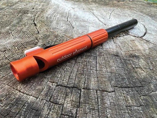 Outdoor Element Fire Flute FFW - Ferro Rod Fire Starter With Water Tight Storage And Tinder Tab by Outdoor Element