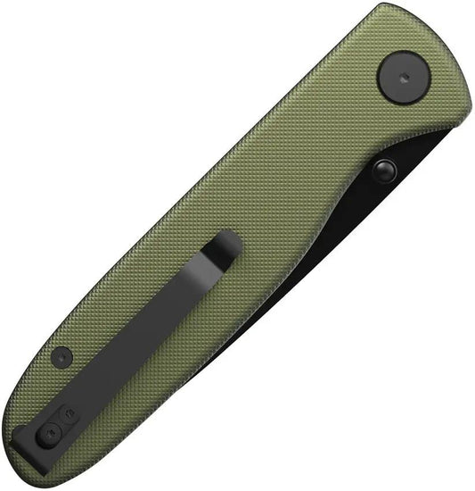 Outdoor Edge Dirk Button Lock Folding Knife DK1C For EDC Fans - 3.25 Inch Black Oxide Blade With Green Aluminum Handle by Outdoor Edge