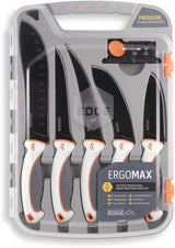 Outdoor Edge Ergo Max 6Pc Processing Set EM1 - Ergonomic Full Tang Blades With Sharpener For Pros And Home Chefs by Outdoor Edge