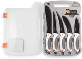 Outdoor Edge Ergo Max 6Pc Processing Set EM1 - Ergonomic Full Tang Blades With Sharpener For Pros And Home Chefs by Outdoor Edge