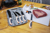 Outdoor Edge Ergo Max 6Pc Processing Set EM1 - Ergonomic Full Tang Blades With Sharpener For Pros And Home Chefs by Outdoor Edge