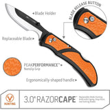 Outdoor Edge RazorCape Lockback RazorSafe Replaceable Blades Hunting Knife - Quick Field Dressing And Skinning by Outdoor Edge