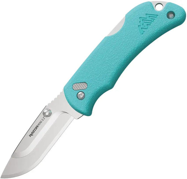 Outdoor Edge Razor Mini Lockback Teal EDC Knife With 3 Inch Closed Length 2 Inch Satin Blade And Replaceable 220 Blades by Outdoor Edge