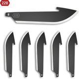 Outdoor Edge Drop Point Blade 2.2 Inch Black Oxide 420J2 6 Pack Blades for Hunters by Outdoor Edge