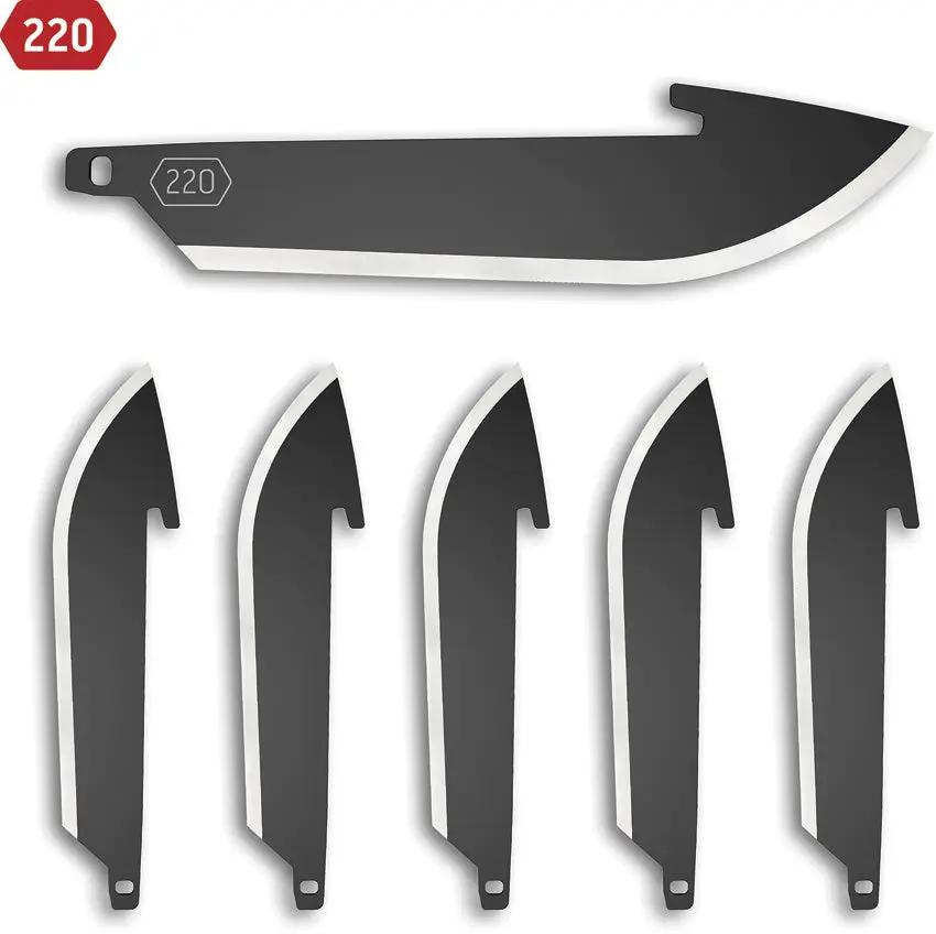 Outdoor Edge Drop Point Blade 2.2 Inch Black Oxide 420J2 6 Pack Blades for Hunters by Outdoor Edge