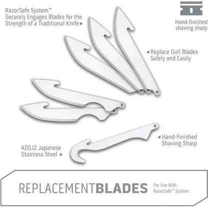 Outdoor Edge Combo Blade 6 Pack For 3 Inch Knives Hunters 420J2 Stainless Drop Point Caping Gut Hook With Storage Box by Outdoor Edge