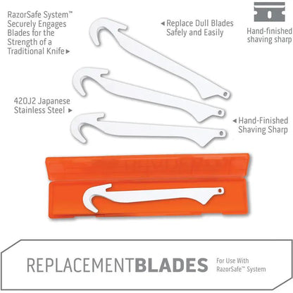 Outdoor Edge Gutting Blade Pack Four Gut Hook Blades With Durable Storage Box For Three Inch Replacement Knives Hunters by Outdoor Edge