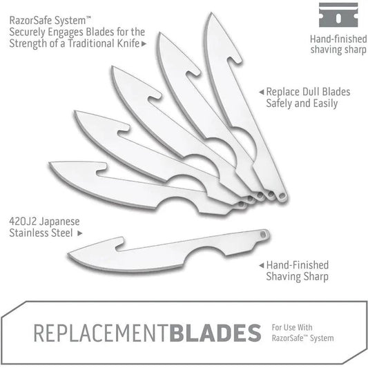 Outdoor Edge Caping Blades 6 Pack For 3 Inch Replacement Knives - With Storage Box For Hunters by Outdoor Edge