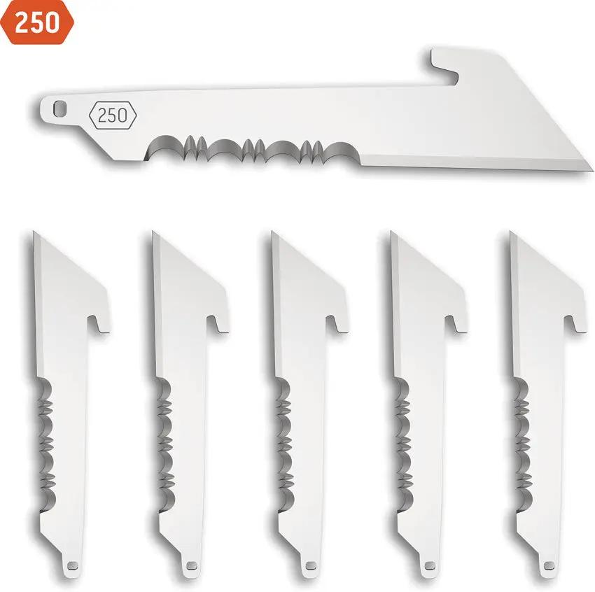 Outdoor Edge Utility Blade Pack 6 2.5in Satin Partially Serrated 420J2 Stainless For Outdoorsmen by Outdoor Edge