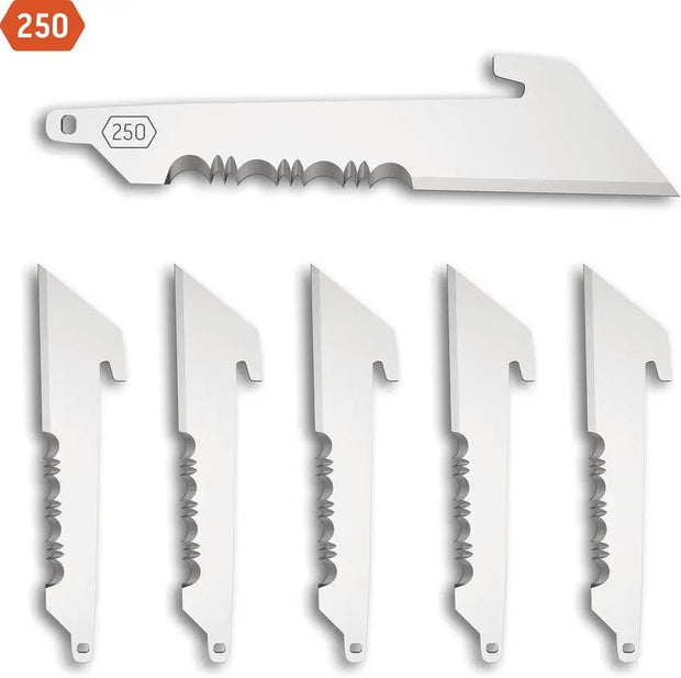 Outdoor Edge Utility Blade Pack 6 2.5in Satin Partially Serrated 420J2 Stainless For Outdoorsmen by Outdoor Edge