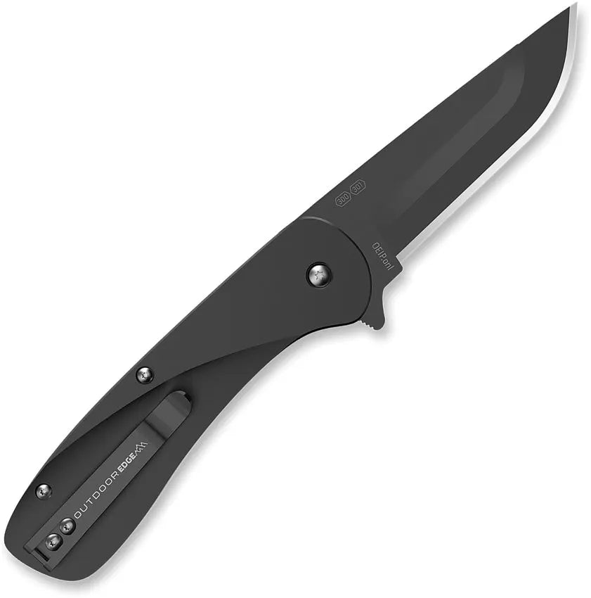 Outdoor Edge Razor VX1 Linerlock AO Knife With Assisted Opening 3in Blade 4.25in Closed Black Handle For Outdoorsmen by Outdoor Edge