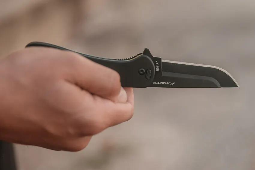 Outdoor Edge Razor VX1 Linerlock AO Knife With Assisted Opening 3in Blade 4.25in Closed Black Handle For Outdoorsmen by Outdoor Edge