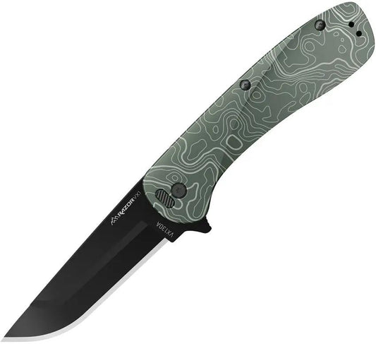 Outdoor Edge Razor VX1 Linerlock AO Green Tactical Knife With 3 Replacement Blades For Outdoorsmen by Outdoor Edge
