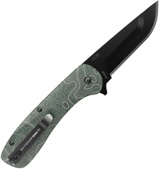 Outdoor Edge Razor VX1 Linerlock AO Green Tactical Knife With 3 Replacement Blades For Outdoorsmen by Outdoor Edge