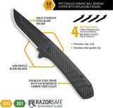 Outdoor Edge Razor VX4 Linerlock - One-Hand Quick Deployment With Gut Hook Blades And Carbon Fiber Handle by Outdoor Edge