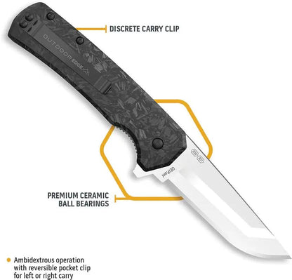 Outdoor Edge Razor VX5 Linerlock Assisted Opening Folding Knife For EDC Enthusiasts With Carbon Fiber G10 Handle by Outdoor Edge