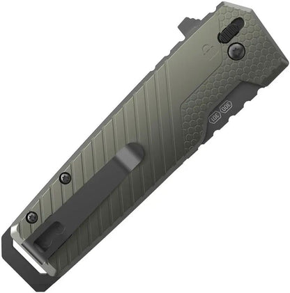 Outdoor Edge Razor XD4 Button Lock Survival Knife Kit With 4.63 Inch Closed 3 Inch 420J2 Blade Green Aluminum Handle by Outdoor Edge