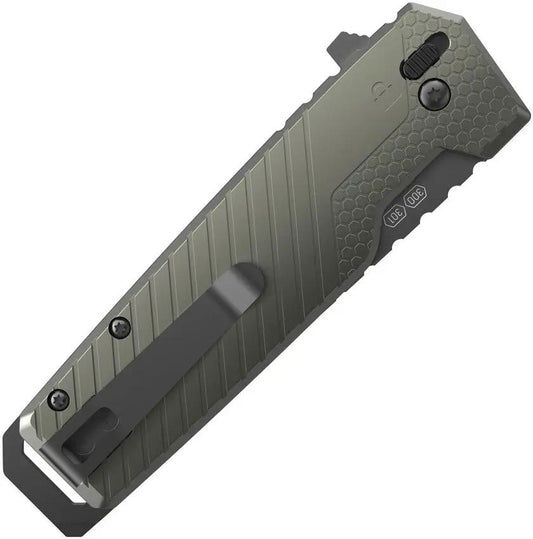 Outdoor Edge Razor XD4 Button Lock Survival Knife Kit With 4.63 Inch Closed 3 Inch 420J2 Blade Green Aluminum Handle by Outdoor Edge
