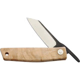 Ohta Knives FK5 Folder Maple - 4 Inch Closed, 2 Inch D2 Tool Steel Blade, Maple Handle by Ohta Knives
