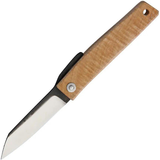 Ohta Knives FK7 Folder Maple - D2 Blade 4.5 Inch Closed Maple Handle And Extended Tang by Ohta Knives