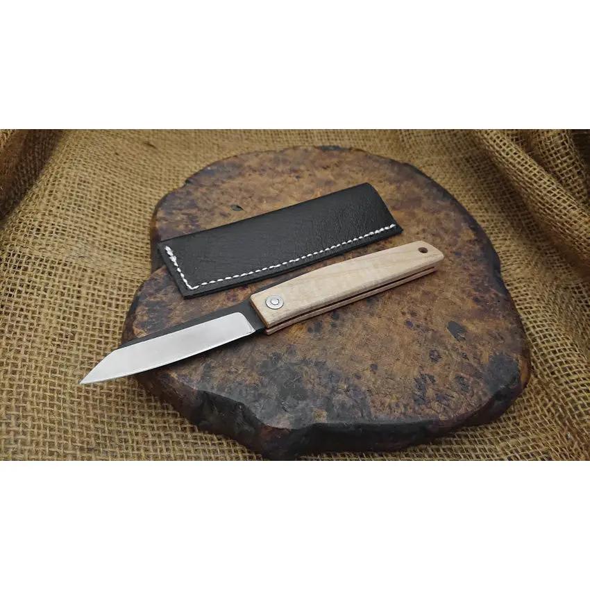 Ohta Knives FK7 Folder Maple - D2 Blade 4.5 Inch Closed Maple Handle And Extended Tang by Ohta Knives