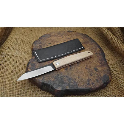 Ohta Knives FK7 Folder Maple - D2 Blade 4.5 Inch Closed Maple Handle And Extended Tang by Ohta Knives