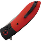 Ohlone Knives Butron Framelock Red And Black - CPM-20CV Blade With DLC Titanium Handle And Red G10 Inlay by Ohlone Knives