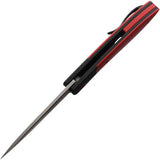 Ohlone Knives Butron Framelock Red And Black - CPM-20CV Blade With DLC Titanium Handle And Red G10 Inlay by Ohlone Knives