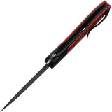 Ohlone Knives Butron Framelock Red And Black - CPM-20CV Blade With DLC Titanium Handle And Red G10 Inlay by Ohlone Knives