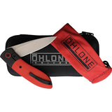 Ohlone Knives Butron Framelock Red And Black - CPM-20CV Blade With DLC Titanium Handle And Red G10 Inlay by Ohlone Knives