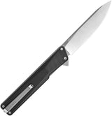 Oknife Aion Linerlock Black G10 - 4.5 Inch Closed, 3.5 Inch 14C28N Sandvik Drop Point Blade by Oknife