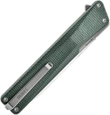 Oknife AION Linerlock Green Canvas Micarta - 3.5in Drop Point Blade Extended Tang Pocket Clip by Oknife