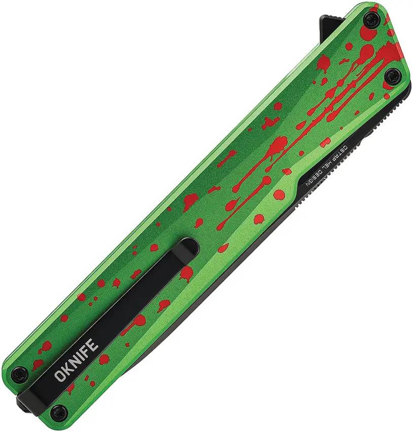 Oknife AION Linerlock Zombie Grn AION ZOMBIE GRREN by Oknife