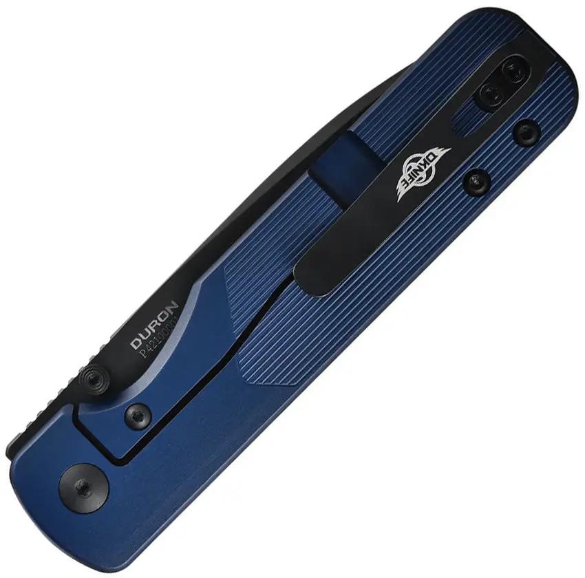 Oknife Duron Framelock Navy Blue - Durable Aluminum Handle And Nitro V Steel Drop Point Blade by Oknife