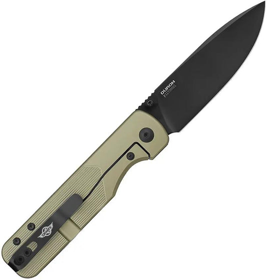 Oknife Duron Framelock Green Duron OG - Three Point Five Inch Nitro V Blade PVD Coated Aluminum Handle by Oknife