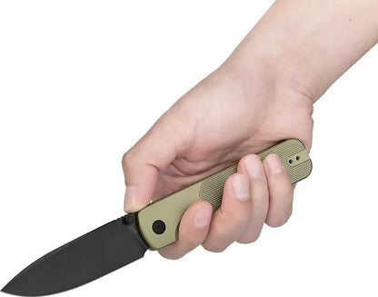 Oknife Duron Framelock Green Duron OG - Three Point Five Inch Nitro V Blade PVD Coated Aluminum Handle by Oknife